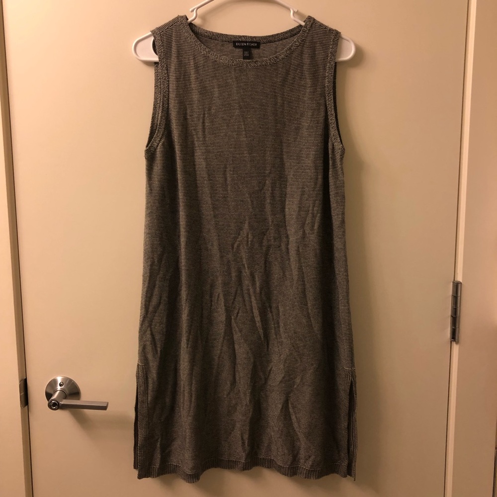 Cute Eileen Fisher grey/black dress.